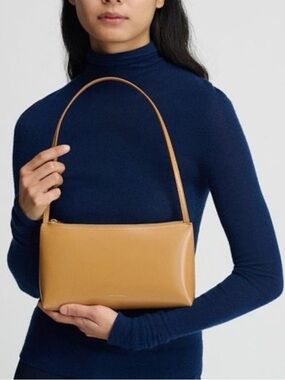 Mansur Gavriel Gaia Small Leather Shoulder Bag in Caramel NWT